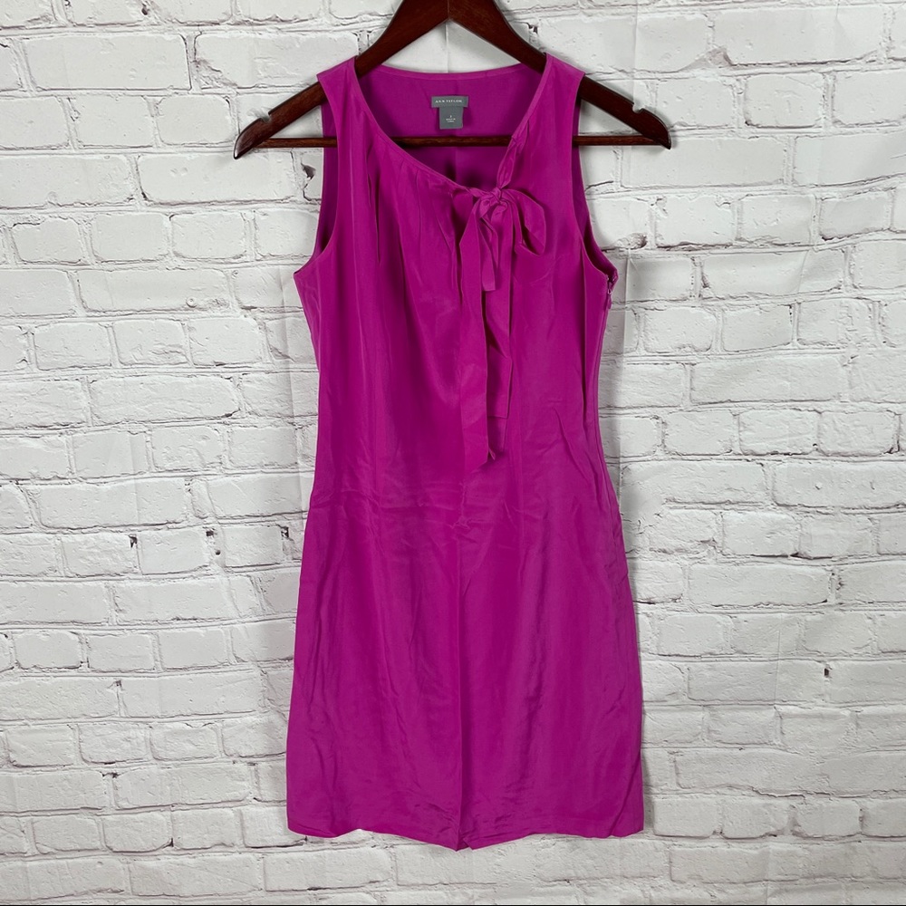 Ann Taylor 100% pink Silk Dress
